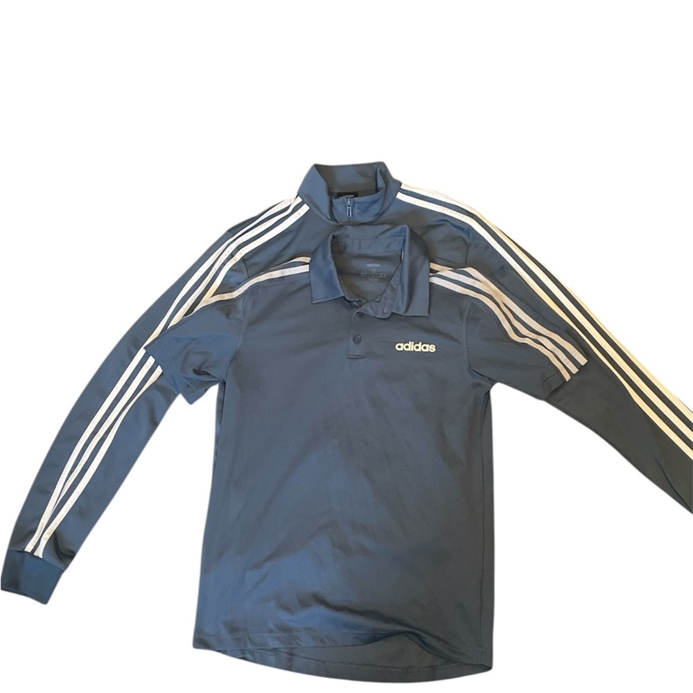 Set, 2 items: Adidas Navy Polo with White-Striped Track Jacket
